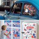 2 x Veterans Day Stickers for Windows 6 Sheets Removable USA Eagle Home Kitchen Decor