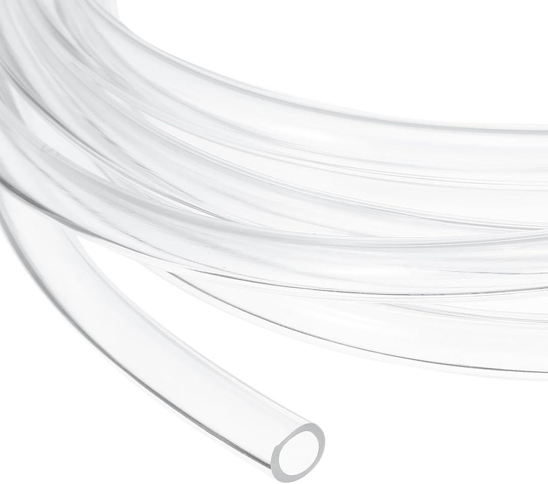 uxcell Clear PVC Tubing, 7mm ID x 9mm OD - 15ft PVC Tube Lightweight Vinyl Hose, Transparent Flexible Plastic Water Tubing for Air Oil Water Transfer Aquarium Irrigation