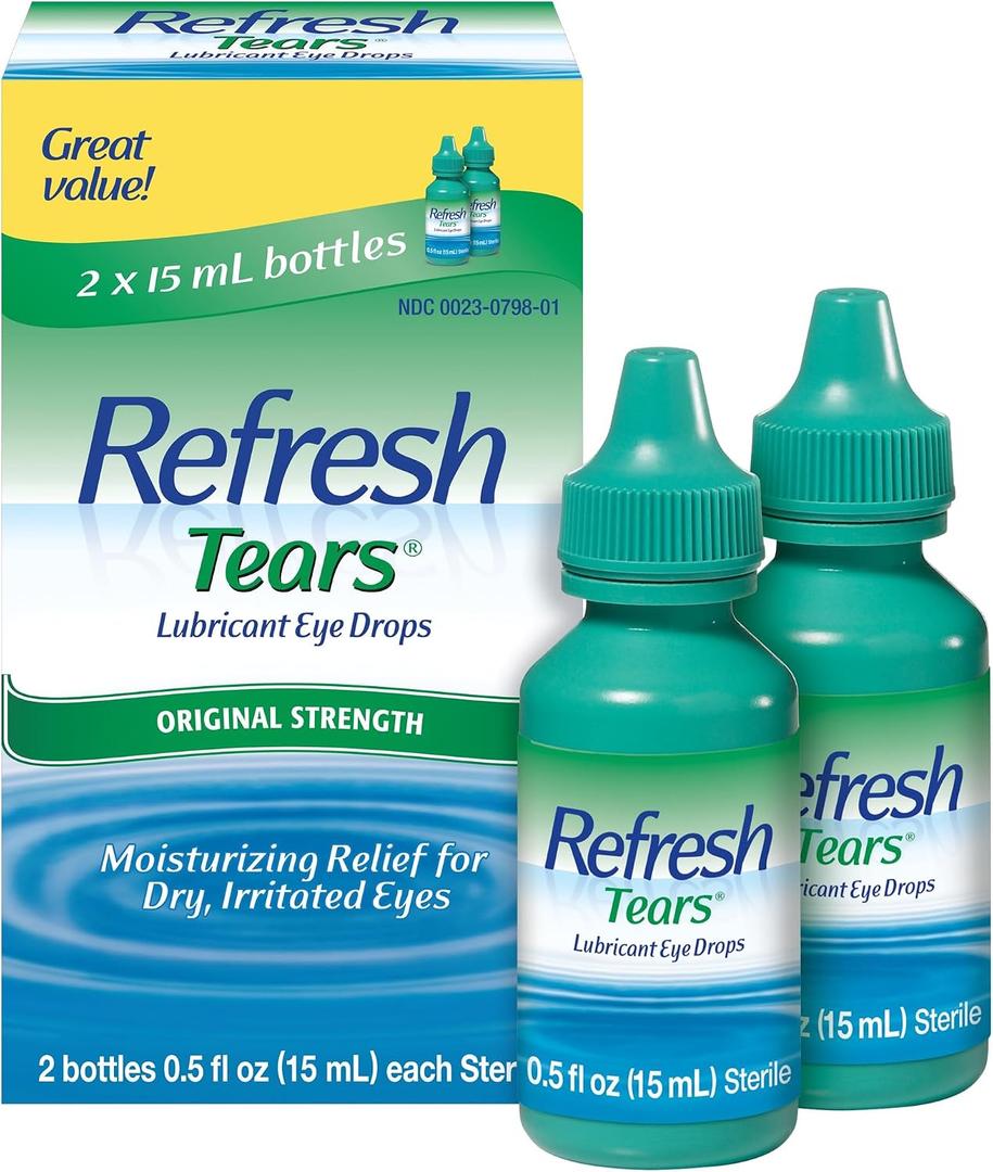 Refresh Tears, Lubricant Eye Drops, 2 Bottles .5 fl oz (15 ml)