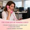 Retro Phone Handset, Cell Phone Receiver with Microphone & Speaker, Type-C Retro Telephone Wired Handsets Style Landline Handle Receiver for Cell Mobile Video Conferences, Calls, Meetings (red)