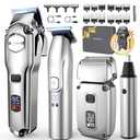 Jack & Rose Hair Clippers for Men Set Professional, Cordless Men Hair Trimmer, Electric Shavers, Barber kit, 4 in 1,LED Display, for Nose, Body, Bald Head