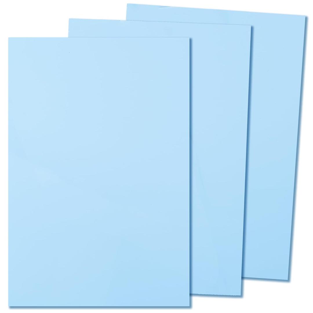 Light Baby Blue Cast Acrylic Sheets 1/8 Thick, 12x8 inch, for Laser Cutter 3mm Thin Board Panel plexiglass 3 pcs Craftiff