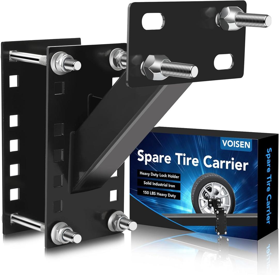 VOISEN Spare Tire Carrier,Boat Trailer Spare Tire Mount, Spare Tire Mount for Utility Trailer,Fits 4 5 6 Lugs Trailer Wheels on 4", 4.5'', 4.75'', 5'' and 5.5'' Bolt Patterns,Holds up to 150 Lbs