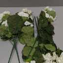 Artificial Geranium Fake Flowers for Outdoors Decoration, 6 Bundles Silk Geraniums White Flower UV Resistant Look Real Faux Plants for Front Door Garden Porch Planter Patio Balcony Yard Indoor Home