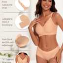 WOWENY Seamless Wireless Bras for Women Full Coverage with Support No Underwire Soft Comfort Bra (White, XL)