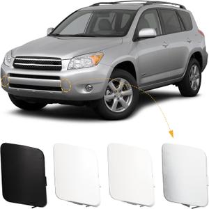 Car Front Bumper Tow Hook Cover Cap Towing Eye Fit for Toyota RAV4 2006 2007 2008 Trailer Cover 53286-42931 53285-42930 (White, Left Driver Side)