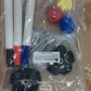 DUMOS Rolling Whiteboard Double Sided 46 x 32 Inches, Magnetic White Board Dry Erase on Wheels, Dry Erase Board with Stand for School, Office and Home, Silver Aluminium Frame, Black