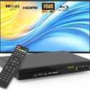Blu Ray Player Dolby Digital TrueHD/DTS and 1080P Full HD, Plays Region A/1 Blu-Rays and All DVDs, Supports 128GB USB Playback + HDMI/AV/Coaxial Output + Built-in NTSC/PAL with HDMI/AV Cable