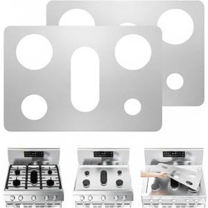 2 PCS Stove Cover Stove Top Protector, Compatible with Samsung and LG Gas Stove Range,For Model LGLDG4315 LGLRG4115 LGLRG4113 LGLDG4313 LRGL5821 LRGL5825 LRGL5925 LSGL6335DF(0.2MM Thickness, Silvery)