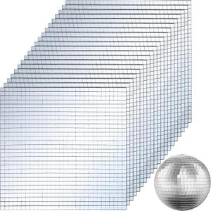 SOUJOY 36000 Pieces Mirror Mosaic Tiles, 5 x 5 mm Self Adhesive Mirror Stickers, Real Glass Mini Square Mirrors, Disco Ball Stickers for Crafts DIY Home Decorations