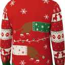 Roadbox Ugly Christmas Sweater Men 2025, Unisex Funny Christmas Sweatshirt, Warm Winter Holiday Pullover for Women Couples (Red, XL)