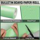 Inkspire Sage Green Bulletin Board Paper Roll,14.8FTx18.5IN Large Reusable Waterproof Erasable Classroom Wall Background Backdrop Paper,Fade-Resistant Fabric Wrapping School Decors Teacher Supplies, 177.6" x 18.5"