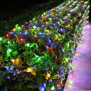 Joomer Christmas Net Lights  12FT x 5FT 360 LED Plugin Mesh Lights, Waterproof with 8 Modes, Timer, Connectable for Bushes, Trees, Garden, Outdoor Christmas Decor (Clear Wire, Warm White)
