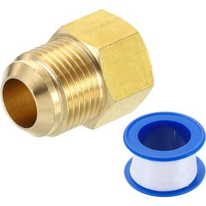 uxcell Brass Pipe Fitting, 5/8 SAE Male x 1/2 SAE Female Pipe Adapter Flare Tube Fitting for Air Gas Line Refrigeration HVAC