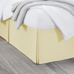 Nestl Vanilla Yellow Bed Skirt Queen Size - Queen Bed Skirt 14 Inch Drop - Brushed Microfiber Bed Skirts - Hotel Quality Pleated Bed Skirt - Shrinkage & Fade Resistant
