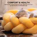 CHEERPALS Weave Cat Bed for Indoor Cats,Cute Pet Bed with Washable Cushion Fluffy Kitty Bed for Small Dog(Eggshell Yellow)