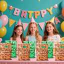 50pcs Pixel Birthday Party Favors Bags, Video Game Theme Happy Birthday Gift Treat Bag Pixel Party Favors for Decoration Candy Goodie Gift Snack (Green & Brown)