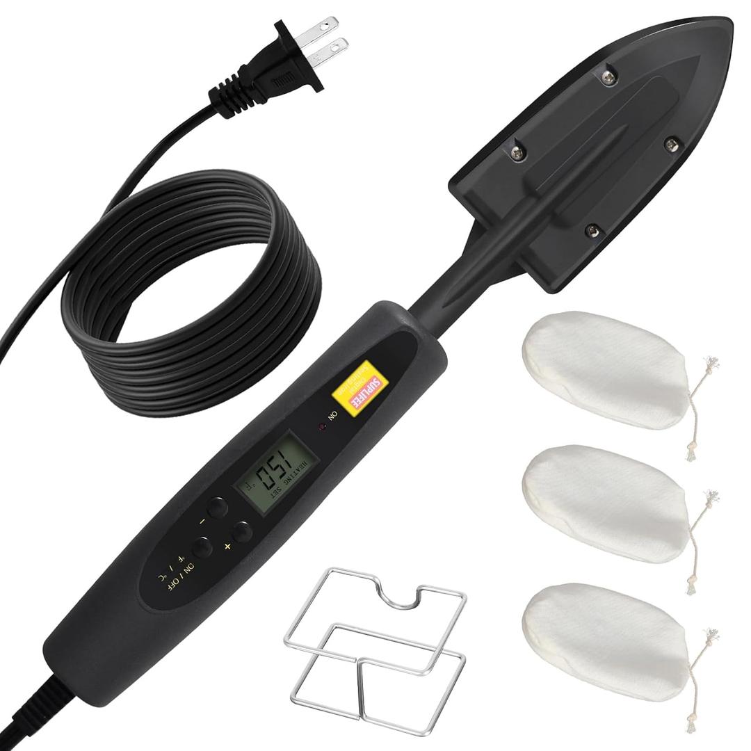 Edge Banding Iron, Adjustable 95-482℉ (35-250℃), with 6.56 Ft Power Cord and Metal Support, Precision Temperature Control, Suitable for Edge Banding, Covering Airplane Models, Sealing Iron