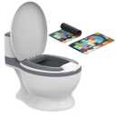 Toddler Potty Training Toilet with Diatomaceous Earth Mat Realistic Toilet for Toddlers with Lid, Splash Guard & Non-Slip Base Baby Potty Training Toilet with Bonus Tic-Tac-Toe Play Mat