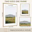 Fun Memories 24x30 Picture Frame, Solid Oak Wood 30x24 Poster Frame for Wall, 24x30 Matted frame for 18x24, Natural Oak Wood Frame for Home Decor, Set of 2, 24x30 in - 2P