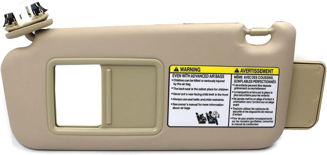 Nakuuly Left Driver Side Sun Visor Beige with Sunroof Compatible with Toyota RAV4 2006 2007 2008 2009 2010 2011 2012 2013 Replaces # 74320-42501-A1