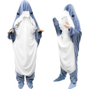 Shark Wearable Blanket Hoodie Onesie for Kids Adult,Cozy Fleece Shark Blanket Hoodie, Shark Cosplay Costume Kids Women Men (XX-Large)
