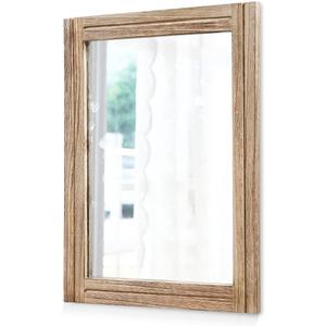 Rustic Mirror for Wall with Rectangle Wood Framed Decorative Hanging Mirrorrs for Bedroom Bathroom Living Room Dressing Room
, 16x20