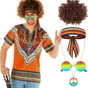 Morph Hippie Costume Mens 70s Outfit Adult Hippie Costume 70s Costumes For Men Retro 70's Outfits For Adults