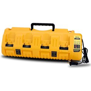 DCB104 4 Port Multi Rapid Charger Compatible with Dewalt 12V, 20V, and 20V/60V MAX Batteries DCB606 DCB609 DCB208 DCB206 DCB204 DCB203 DCB201 DCB200, Compatible with Dewalt Charger Station DCB104