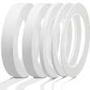 Xuniea 5 Rolls of Vinyl Tape Masking Tape Automotive Car Auto Paint for Curves, High Temperature Vinyl Low Tack(White,1/16, 1/8,1/4, 1/2, 3/4 Inch)