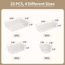 Yanosaku 25 PCS Clear Plastic Drawer Organizer Set, 4 Sizes Vanity Organizers, Desk Drawer Divider Organizers and Storage Bins for Makeup, Jewelry, Gadgets for Kitchen, Bathroom, Office