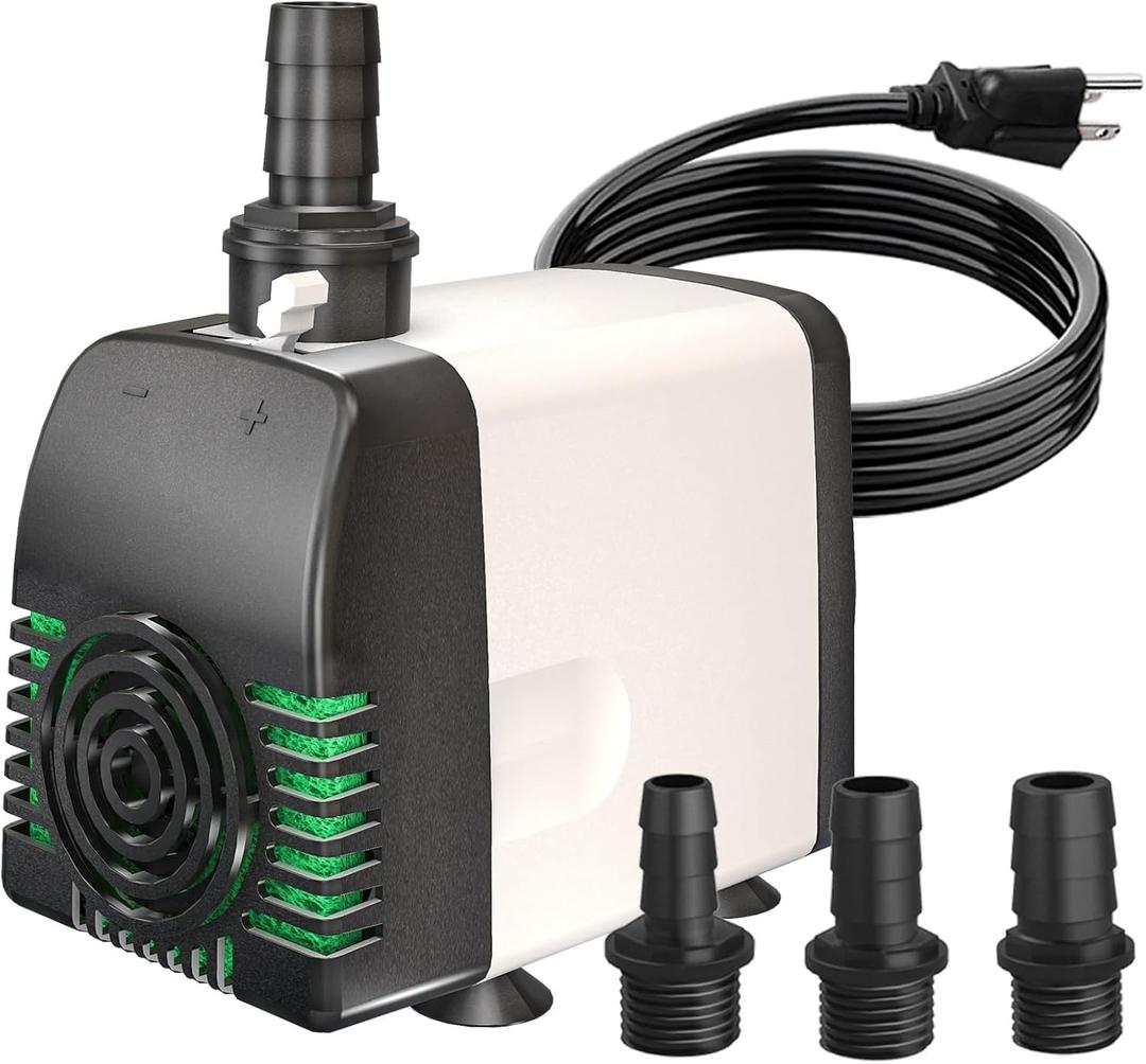550GPH Submersible Water Pump - AUTO-SHUT-OFF 35W Pond Pumps Ultra-Quiet & Adjustable Flow Rate for Fountains, Hydroponics, Ponds, Aquariums, and More