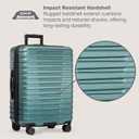 U.S. Traveler Boren Expandable Hardside Rugged Travel Luggage with 8 Spinner Wheels, Teal, Checked-Medium 26-Inch, Checked-Medium 26-Inch, No USB Port