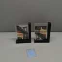 Lavezee 2 Pack 4x6 Picture Frames Made of Black Wooden L-shaped Base with Glass, Double Sided Display Photo Pictures 4 by 6 inch Vertical Horizontal for Tabletop Frame