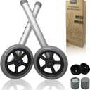 Universal Walker Wheels Replacement - 5 Inch, Wheels for Walkers for Seniors 1 Pair, Walker Feet Accessories (Grey)