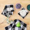 Homaxy Kitchen Towels and Dishcloths Set, 12 x 12 and 13 x 28 Inches, Set of 8 100% Cotton Waffle Weave Check Plaid Kitchen Dish Towels, Super Soft and Absorbent Dish Cloths, White & Black