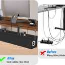 [Upgraded] Large Under Desk Cable Management Tray No Drill, Suolaao 30" Cord Organizer with Oxford Fabric, Clamp Mount, Holds 30 lbs, Large Cable Rack for Gaming & Home Office Standing Desk
