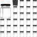 Comrzor 3 OZ Mini Hexagon Glass Jars, 30 Pack Empty Honey Jars Small Spice Jars with Black Lids, Sponge Brushes and 40pcs Labels for Jam, Homemade Projects, Gifts, Wedding Party Favors