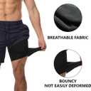 JWJ Men's 2 in 1 Workout Running Shorts 7 Inch Lightweight Athletic Gym Shorts with Compression Liner (L)