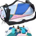 SHANQUAN Picnic Blankets Outdoor Blanket, Large Beach Mat Waterproof Foldable Picnic Mat with Carry Strap,Portable Camping Park Blanket for Grass Lawn Hiking Travel Concerts (Euclidean Geometry(Thicken)