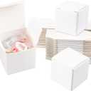 PH PandaHall 30 Pack Kraft Paper Box 1.57" Mini White Paper Gift Packaging Box with Lid Soap Box Foldable Cardboard Earring Ring Jewelry Favor Treat Boxes for Mother's Day Wedding Birthday