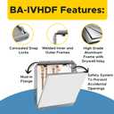Best 24 x 24 Flush Access Panel for Drywall High-Grade Aluminum Frame with 5/8 Drywall Inlay, Mud-in Flange, Welded Frame, Removable Hatch & Touch Latches for Non-Rated Walls, BA-IVHDF