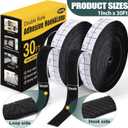 Navona 30Ft x 1 Inch Hook and Loop Strips with Adhesive, Double Rolls of Heavy Duty Self Adhesive Tape with Backing, Nylon Self Adhesive Tape for Home Office School and Crafting,Black
