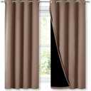 NICETOWN Total Blackout Panels for Nursery, Super Soft, Heavy Duty and Thick Window Treatment Curtains 63 inches Long with Black Lined for Basement, (1 Pair, Cappuccino, 52 inches Wide Each Panel)