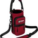 NATURE PIONEOR Water Bottle Holder with Strap,Water Bottle Carrier Bag Sling Sleeve with Adjustable Shoulder Strap & Handle and Large Phone Pocket for Walking,Hiking,Travelling for 25oz/32oz/40oz/64oz (Magenta Red)
