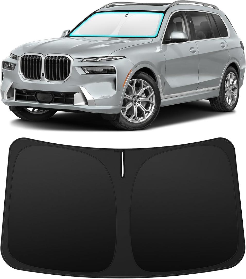 INSAUTO Custom Fit Windshield Sun Shade for BMW X7 2019-2026 | Foldable Front Window Sunshade Car Accessories, UV & Heat Reflector, Keeps Interior Cool, Includes Storage Bag