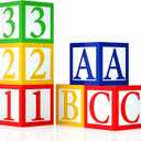 6 Pcs ABC 123 Party Decorations Back to School Decoration ABC Alphabet Party Favor Balloon Box, Block Boxes Favor Balloon Boxes Inspire Story Birthday Party Decor for School Baby Shower