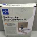 Medline Bed Assist Bar with Storage Pocket, Height Adjustable Bed Rail for Elderly Adults, Assistance for Getting In and Out of Bed at Home