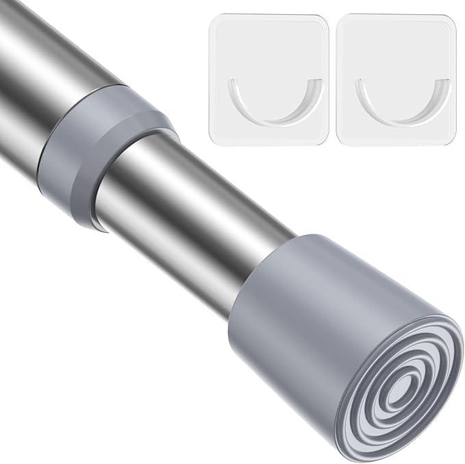 WEIXINHAI Spring Tension Curtain Rod for Windows 26 to 39 inch Silver Small Tension Rod Adjustable Spring Curtain Rods No Drilling Short Tension Rod for Kitchen, Closet, Bathroom, Bookshelf