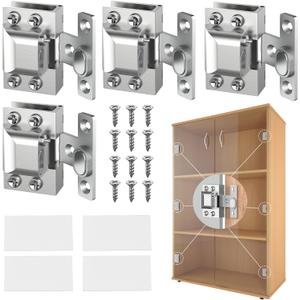 Glass Cabinet Door Hinges, 304 Stainless Steel, Hydraulic Soft Close, Magnetic Latch,Door Hinge for 4-9mm Thickness, Durable (4PCS-Glass Door Hinges-Silver) Glass Cabinet Door Hinges, 304 Stainless Steel, Hydraulic Soft Close, Magnetic Latch,Door Hinge for 4-9mm Thickness, Durable (4PCS-Glass Door Hinges-Silver)